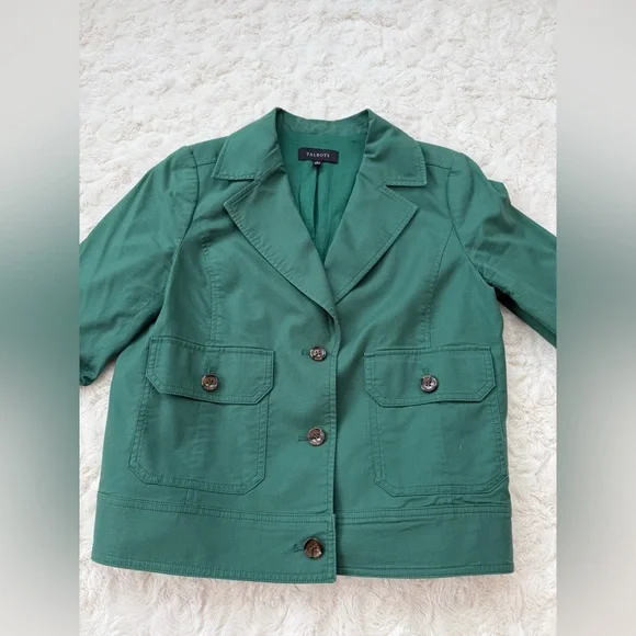 Talbots Green Cropped Blazer - Picture 3 of 6